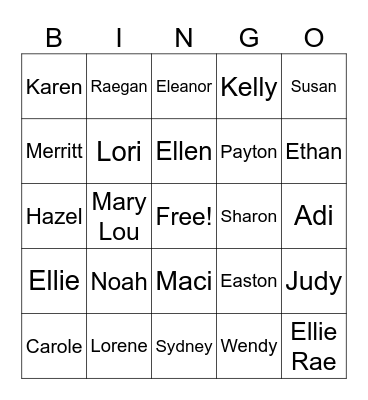 Getting to Know You Bingo Card