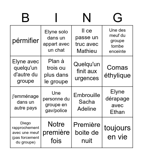 Bingo 2026 Bingo Card