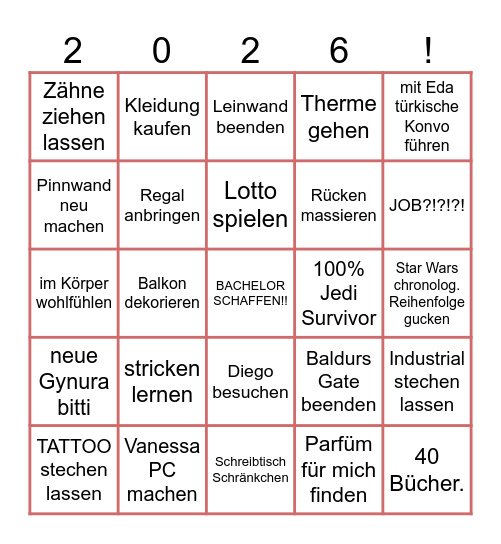 NEUJAHRSBINGO Card
