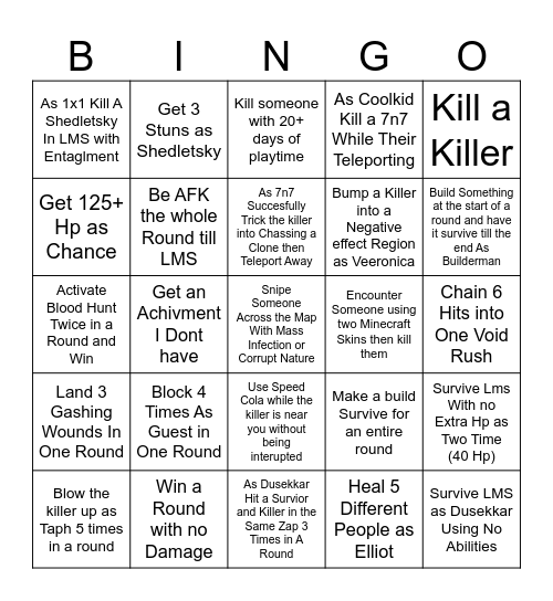 FORSAKEN-BINGO Card
