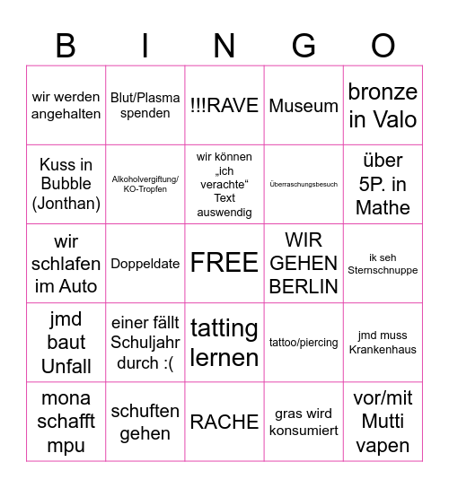 . ݁₊ ⊹ 2026 ⊹ ₊ ݁. Bingo Card