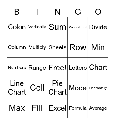 Spreadsheet Bingo Card