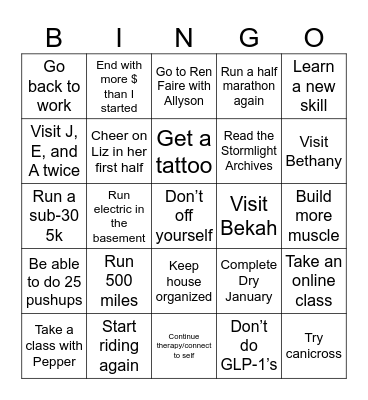 2026 Bingo Card