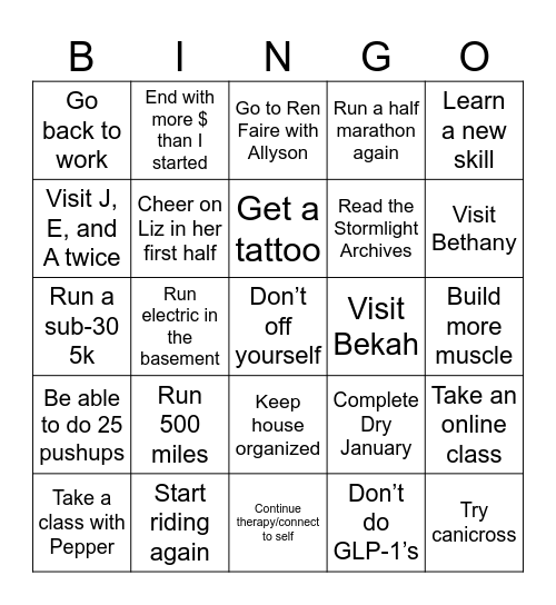 2026 Bingo Card