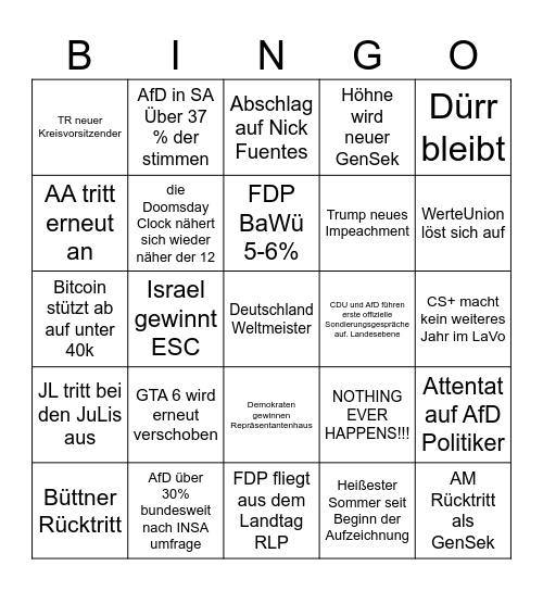 2026 Bingo Card