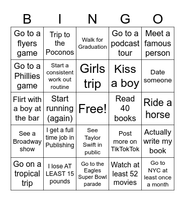 My 2026 Bingo Card