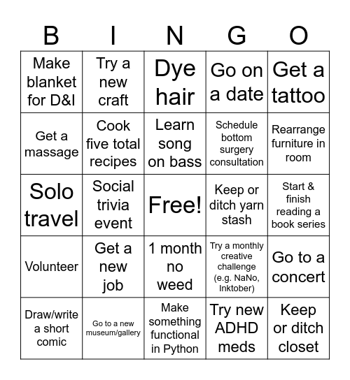 2026 Bingo Card