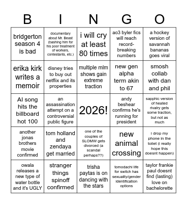 2026 Bingo Card