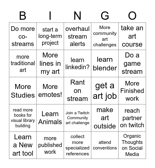 NEW YEARS RESOLUTIONS BINGO 2026 Bingo Card