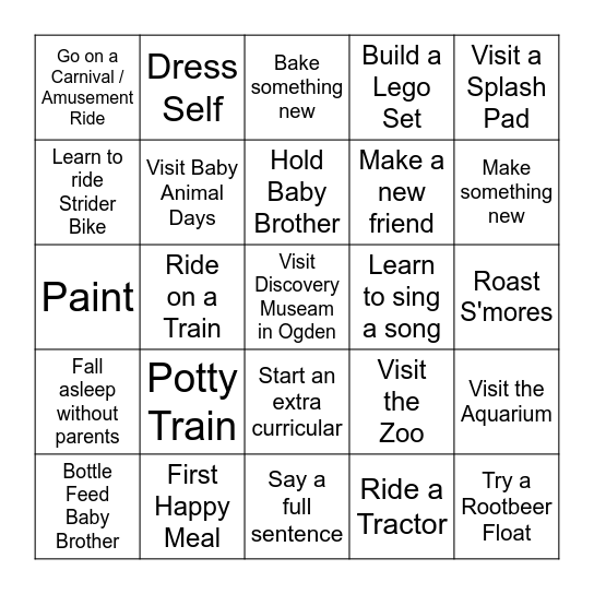 April's 2026 New Year Bingo Card