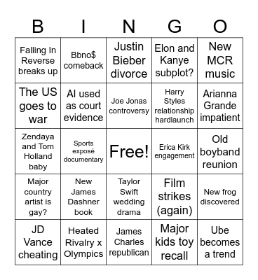 2025 Bingo Card