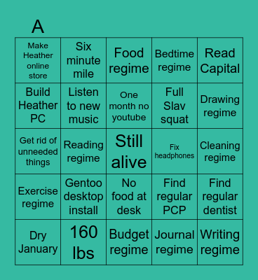 2026 Goals Bingo Card