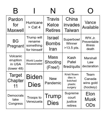 2026 Bingo Card