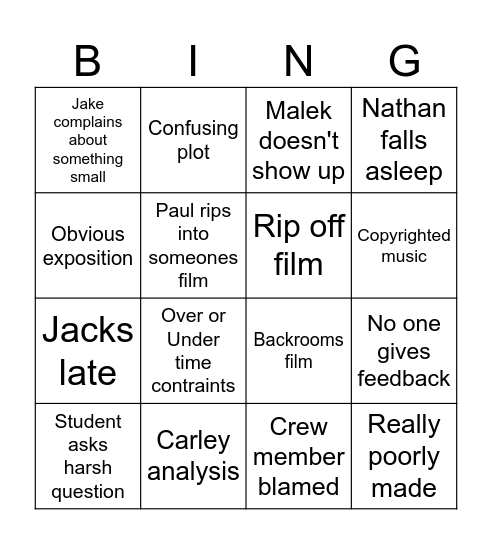 Liminal Bingo Card