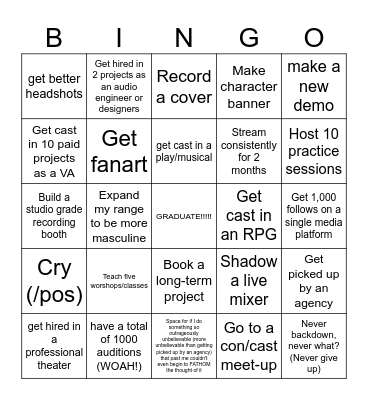 Year of the Career Bingo Card