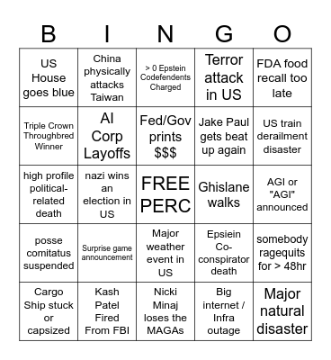 DIX Bingo 2026 Bingo Card