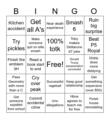 2026 Bingo Card
