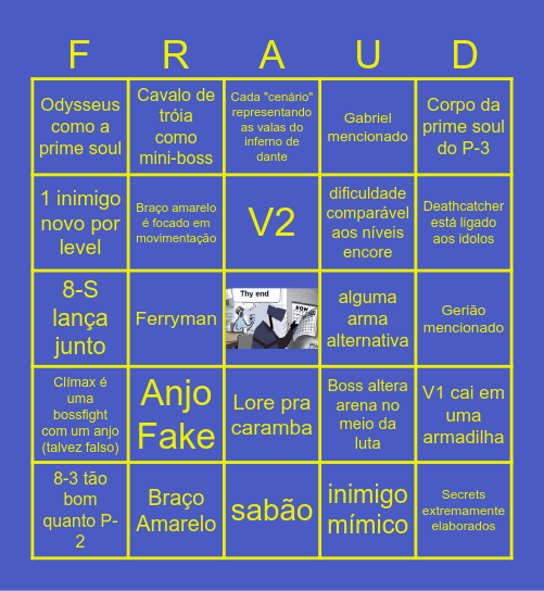 Bingo da Layer 8 de ULTRAKILL Bingo Card