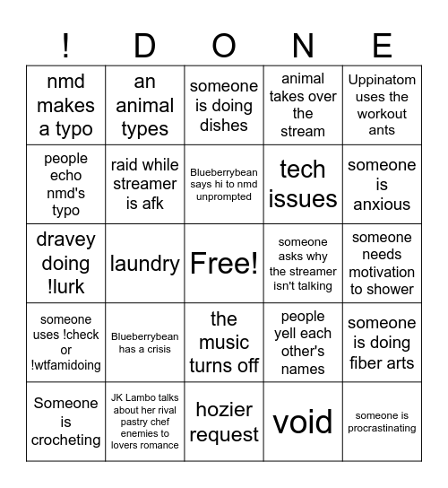 Coworking Bingo Card