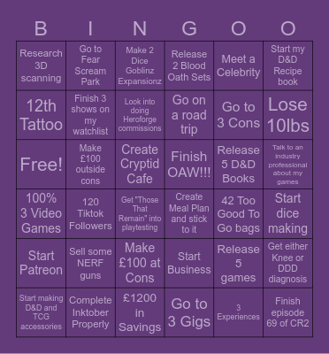 2026 Bingoo Bingo Card