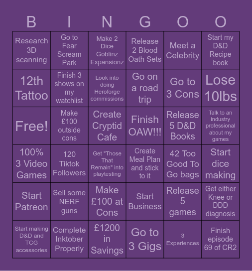 2026 Bingoo Bingo Card