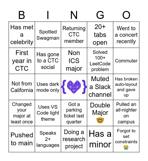 CTC BINGO Card