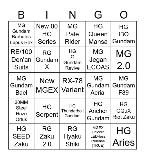 GUNPLABINGO 2k26!!! Bingo Card