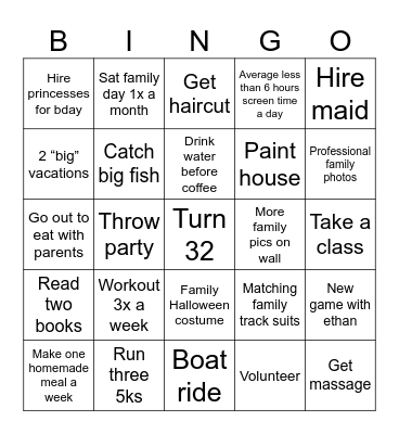 2026 Bingo Card