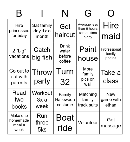 2026 Bingo Card