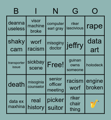StarTrek: TNG Bingo Card