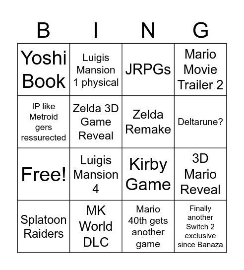 February ND Bingo Card