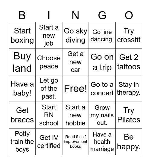 2026 Bingo Card