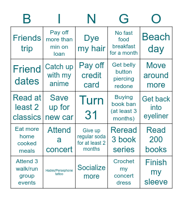 2026 Bingo Card