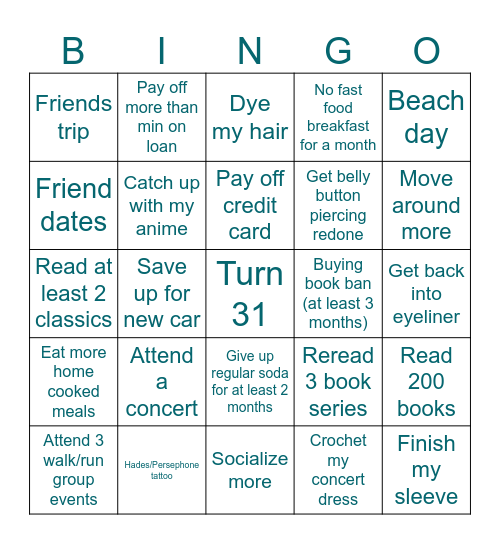 2026 Bingo Card