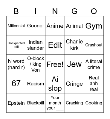 Instagram Bingo Card