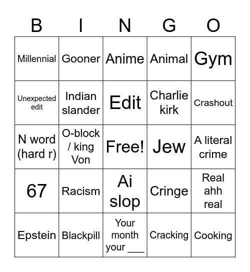 Instagram Bingo Card