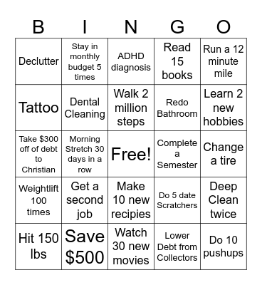 Melina's 2026 Bing card Bingo Card