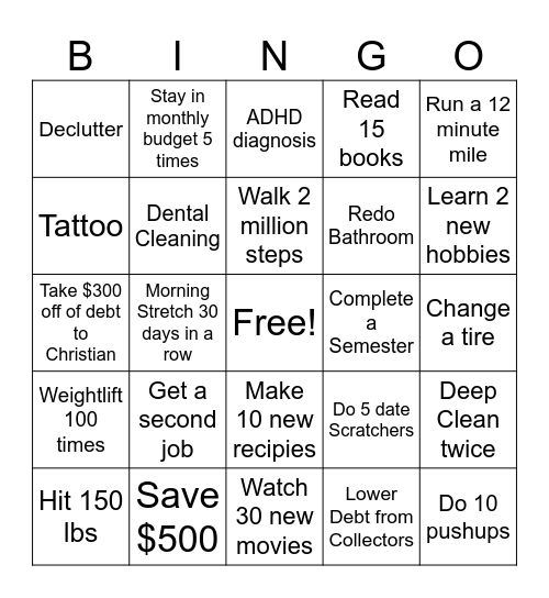 Melina's 2026 Bing card Bingo Card