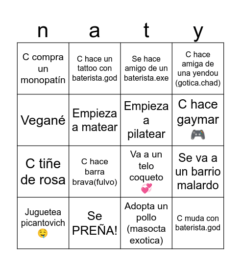 QUINTANE Bingo Card