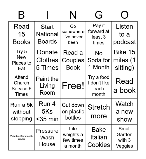 Our 2026 Motivation Bingo Card