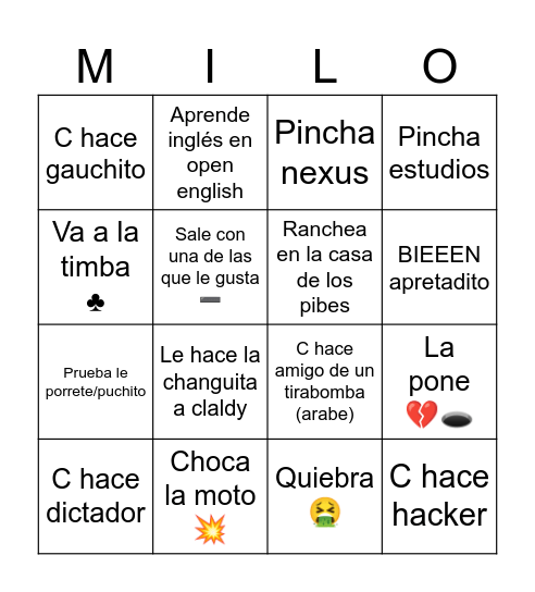 Mailete Bingo Card