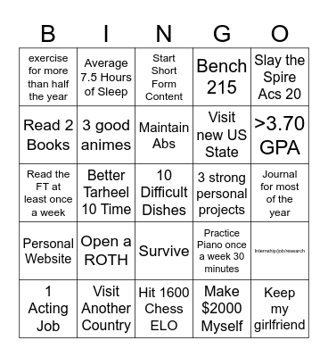 2026 Bingo Card