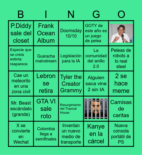 2016 Bingo Card Bingo Card