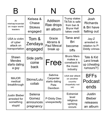 2025 Bingo Card