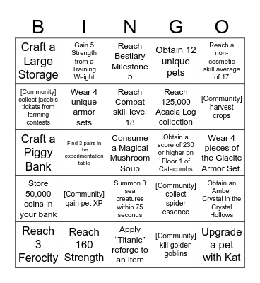 January 2026 - Skyblock Bingo Card