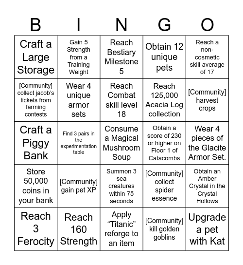 January 2026 - Skyblock Bingo Card
