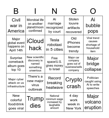 2026 Bingo Card