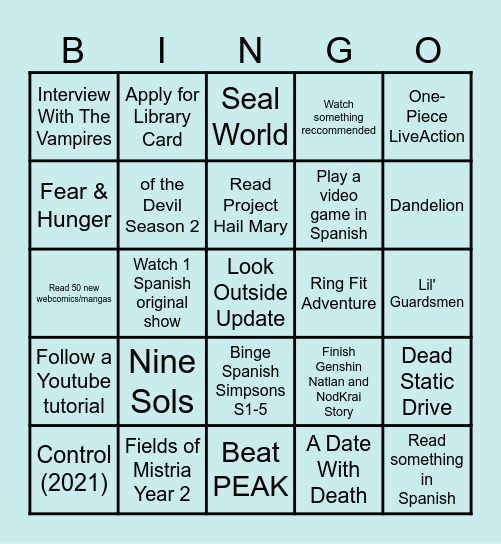 Bingo Media 2026 Bingo Card