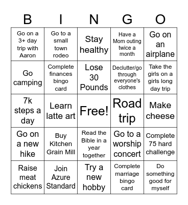 2026 Anna Bingo Card