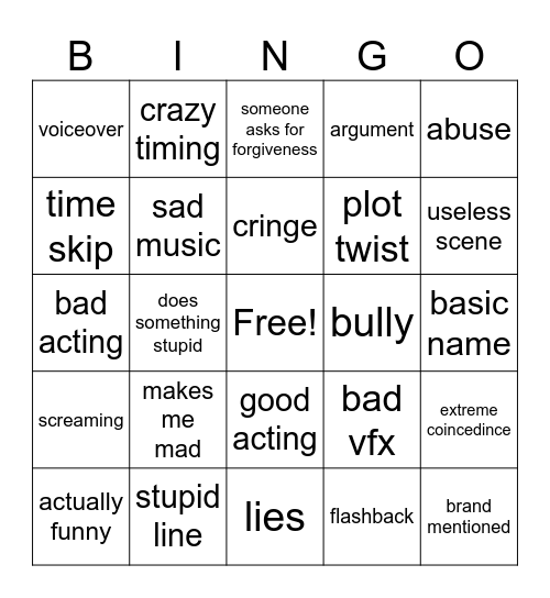 Dhar Mann Bingo Card